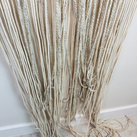 Macrame Large Wall Decor Cream 6 ft. Hanging Boho Art Space Handmade - Picture 6 of 8